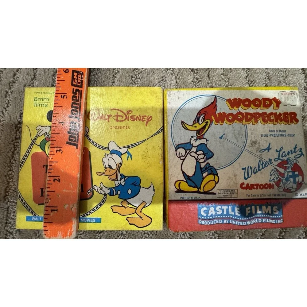 Lot of 2  8mm Films Woody Woodpecker & Walt Disney Tea For Two Hundred Vintage